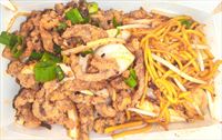 Chicken Noodles with Spiced Smoked Shredded Beef